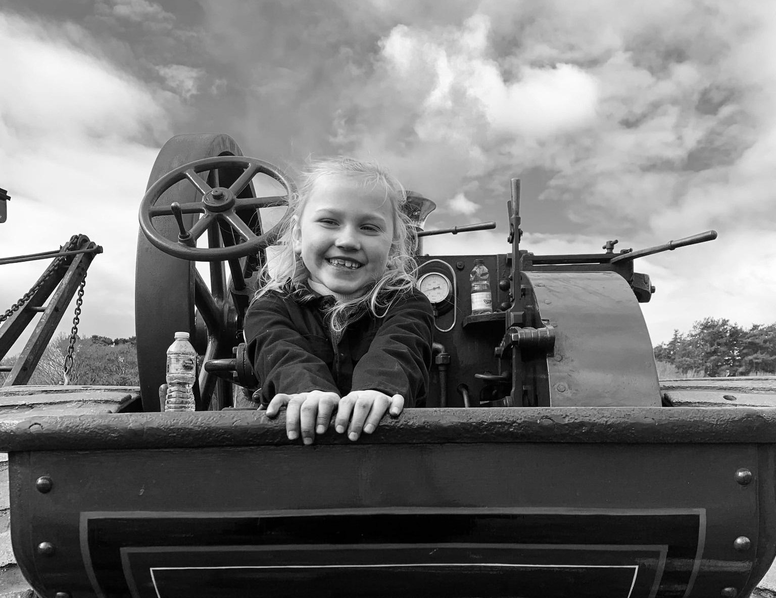 Lexi-JAne Howe enjoying her passion for steam engines - photo supplied by the Howe family